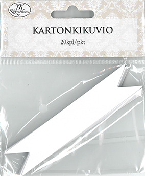 [2911] Kartonkikuvio Kyltti valkoinen 20kpl