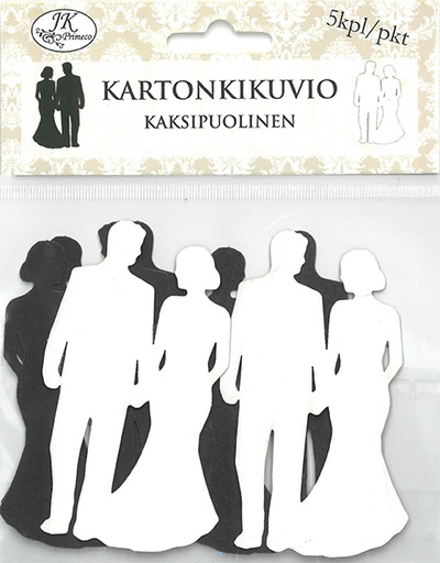 [2914] Kartonkikuvio Pari mustavalkoinen 5kpl