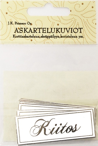 [2963] Askartelukuviot Kiitos 2 hopea 6kpl