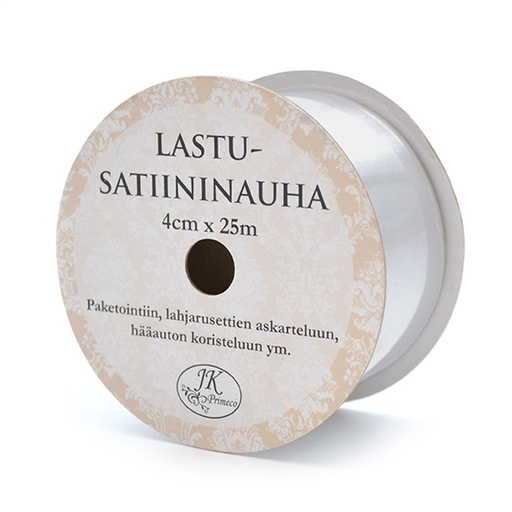 [3711] Lastusatiininauha 4cm x 25m hopea