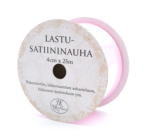 [3712] Lastusatiininauha 4cm x 25m vaaleanpunainen