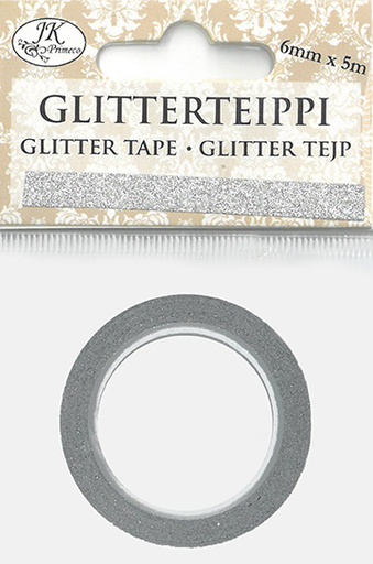 [3901] Glitterteippi 6mm x 5m hopea