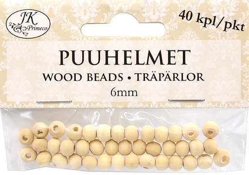 [3917] Puuhelmet 6mm natur 40kpl