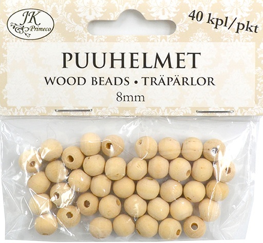 [3918] Puuhelmet 8mm natur 40kpl