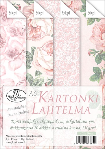 [4084] Kartonkilajitelma A6 Rosa 20ark