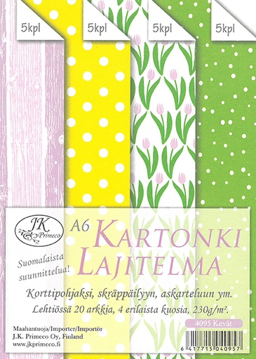 [4095] Kartonkilajitelma A6 Kevät 20ark