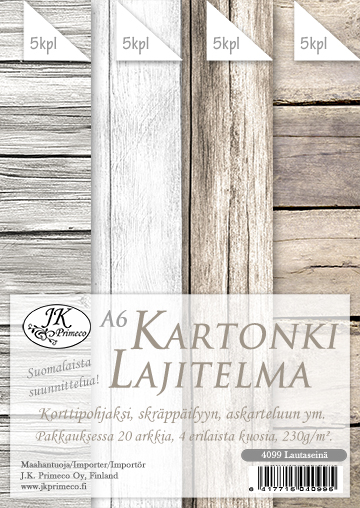 [4099] Kartonkilajitelma A6 Lautaseinä 20ark