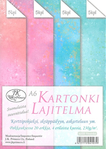 [4103] Kartonkilajitelma A6 Vesiväri 20ark