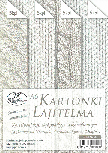 [4106] Kartonkilajitelma A6 Neule 20ark