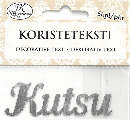 [4223] Koristeteksti Kutsu hopeafolio 5kpl