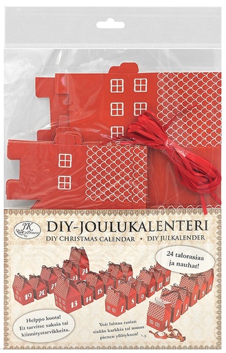 [4977] DIY-Joulukalenteri Talot punainen