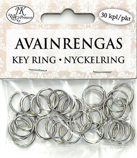 [6860] Avainrengas hopea 12mm 30kpl