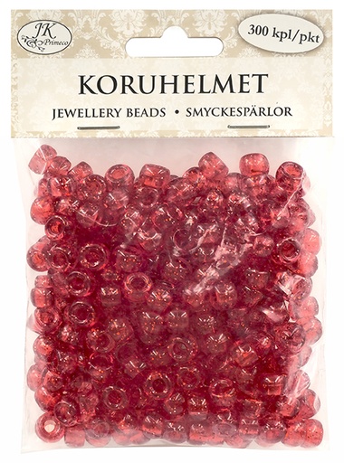 [7113] Koruhelmet Kongo punainen glitter 300kpl