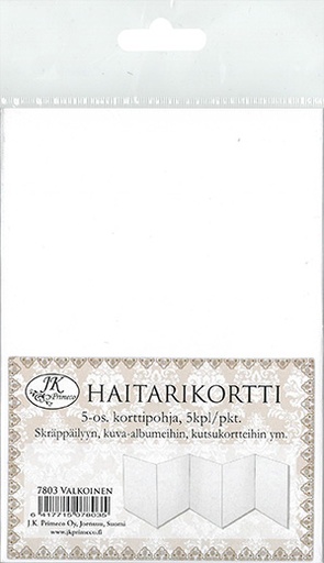 [7803] Haitarikortti valkoinen 5kpl