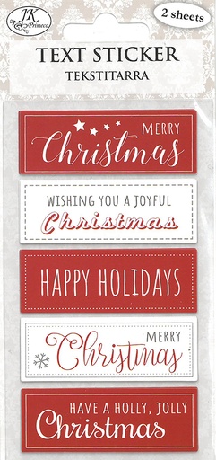 [8857] Text sticker Christmas red 2 sheets