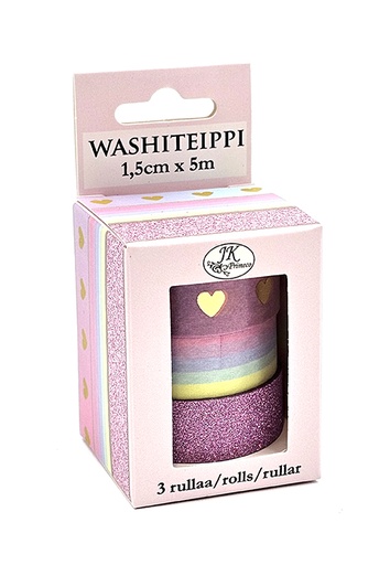 [9200] Washiteippi 1,5cm x 5m Sateenkaari 3rll